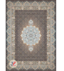 فرش بزرگمهر 1000 شانه گل برجسته طرح هالیدی زمینه خاکستری کد 521011624