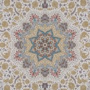 فرش ماشینی کاشان طرح نایین اصفهان زمینه کرم - 1200 شانه برجسته کد 221261