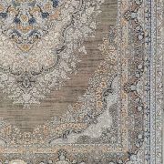 فرش ماشینی وینتیج طرح گل برجسته مدرن زمینه خاکستری کد 80270