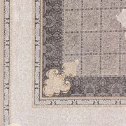 فرش کلاسیک 1200 شانه گل برجسته طرح هلنا زمینه نقره ای