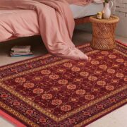 فرش ماشینی طرح سنتی زمینه لاکی کد 308z