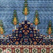 فرش طرح سنتی و دستبافت سروناز آبی کد 2002